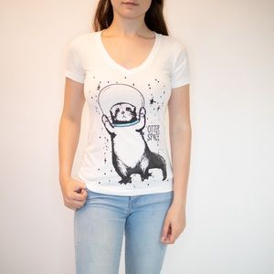 V Neck Graphic Tee